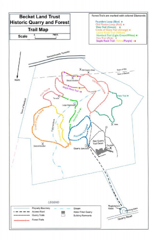 Becket Land Trust Historic Quarry and Forest Trail Map