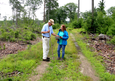 landowner consulting with habitat specialist in Massachusetts